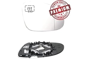 CARJOY Espejo exterior Cristal de repuesto Espejo retrovisor Espejo lateral Derecha del lado del pasajera por Alhambra Superb Golf V Golf plus V EOS Jetta Passat OEM 1K0857522 3B1857522 3C0857522 5M0857522F