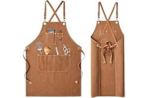 Theuwnee® Apron,Waterproof cooking apron with pockets, adjustable kitchen apron, barbecue apron, bib apron, professional quality kitchen apron,22x31in