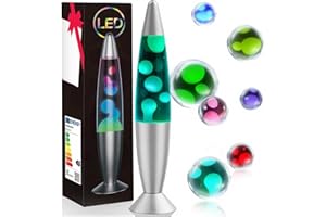 ‎AONESY AONESY LED Lavalampen 34cm Farbwechselnde Lavalampe Kinder Weiße Flüssigkeit & Weißes Wachs Lavalampe Kinder Astro für Heimdekoration Schönes Licht