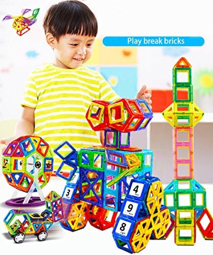 UMsky Magnetic 3D Solid Jigsaw Puzzle Building Blocks Set Intelligence Training Toy Creative and Imaginative Educational Toy Model DIY Magnet Blocks with Storage Box (95PCS)