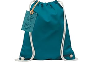 ELES VIDA Bolsa de Deporte de algodón, Certificado Oeko-Tex, Bolsa de Cuerdas, Bolsa de Gimnasia