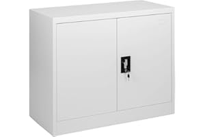 MMT FURNITURE DESIGNS LTD Armoire de rangement 2 portes en acier gris avec verrou - 73 cm de haut