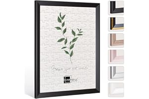 BILDERSHOP-24 Bildershop 24 Cornice Puzzle PRIO 50 x 70 cm in Molti Colori per ca. 500-1000 Pezzi, Legno, Nero (Opaco), 50 x 70cm