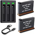 Chargeur Batterie Insta360 X3 REYGEAK - 2 Batteries 1800mAh Avec Station De Charge Double