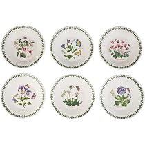 Set Di 6 Piatti Per Insalata Portmeirion Giardino Botanico Esotico, Diametro 20 Cm, Motivi Assortiti, Lavabile In Lavastoviglie E Microonde