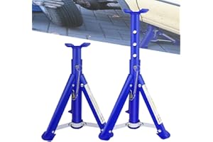 YOUSEAHOME Heavy Duty Car Axle Jack Stands 3 Tonne 4 Stage Height Adjustment Folding Axle Stands, Adjustable 290-408mm Steel Car Stand for Garage Workshop, 2 Pack Car Caravan Van Vehicle Stand Lifting Tool