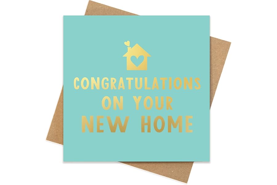 New Home cards uk | Gold metallic and green moving house card | to go with house warming gifts new home | new home essentials | moving home cards or new house cards | the happy home
