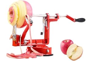 Bugucat Pèle-Pomme Ventouse, Éplucheur 3 en 1 pour Pomme de Terre avec Base sous Vide Puissante et Cutter, Coupe-Pommes Professionnel, Machine à Éplucher Les Pommes, Vide-Pomme, Coupe-Fruits