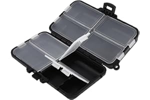 OriGlam Mini Fishing Tackle Box, Small Box Fishing Accessories Storage Box, Double-Layer 9 Compartments Lure Accessories Box (11cm x 6.5cm)