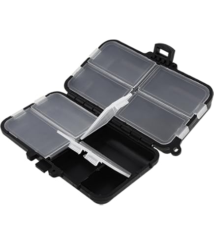 2 Scatole Portaoggetti Per Pesca In Plastica Trasparente – 6 Scomparti, 21x11,8x3,2 Cm, Per Esche, Ganci, Viti E Piccoli Accessori