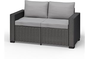 Allibert California 2 places polyrotin Basse Meubles de jardin Lounge imitation rotin