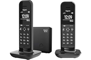 HELLO Gigaset - Extra Slim Design Phones with Answer Machine to Connect Cordless at Home - Nuisance Call Block, Speakerphone - 2 Handsets, Deep Black