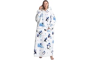 Kuceng Extra Lang Hoodie Decke mit Ärmeln, Übergroße Hoodie Sweatshirt mit Kaputze, Sherpa Flanell Warm Deckenpullover Tragbare Decke zum Anziehen Ärmeldecke Für Damen Herren Erwachsene