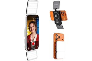 ULANZI GL01 [2026 års uppdatering] Magnetisk selfielampa för iPhone, dubbla fyrkantiga LED-paneler, utdragbart stjälk, dimbar