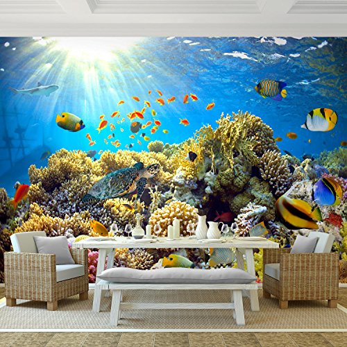 Fototapete Korallenriff 308 x 220 cm – Vliestapete – Wandtapete – Vlies Phototapete – Wand – Wandbilder XXL – !!! 100% MADE IN GERMANY !!! Runa Tapete 9073010a - 2