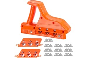 FENYW Cortador rápido para placas de yeso, cortador de bordes, cortador de bisel, cepillo manual con 10 cuchillas, cepillo para bordes con herramienta manual Balden de 45° y 60°, herramientas de corte
