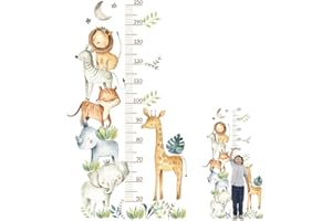 Funmo Height Chart for Children,Self-Adhesive Wall Sticker Forest Animals Wall Sticker, Children Height Chart Wall Sticker, Children's Room Decoration for Boys & Girls