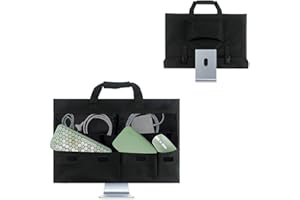 Hosoncovy Desktop Computer Monitor Carrying Case Travel Case Dustproof Cover Case Protective Case Transport Carrier with Keyboard Mouse Holder for 24 inch IMac Screen and 24 inch Desktop Monitor