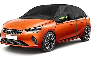 ‎OPALTOOL Opaltool Halbgarage für 2006-2014 O-pel Corsa D, 2014-2019 O-pel Corsa E, 2019-2023 Corsa F, Schwarz Maßgeschneidertes Autogarage Softtop Halbabdeckung mit Verstellbaren Haken und Ohrkappen