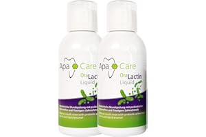 ‎APA CARE ApaCare OraLactin Liquid - 2x200 ml medizinische, alkoholfreie Mundspülung mit Hydroxylapatit (flüssigem Zahnschmelz) & Präbiotika, hilft gegen Mundgeruch, schützt vor Karies und Parodontitis
