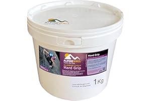 AlpineWall reach the top MAGNESIO 1Kg Hard Grip, para Escalada Deportiva de dificultad sobre Canto pequeño, Bloque y rocódromo. Magnesio Rojo.Magnesio Rosado mimético.