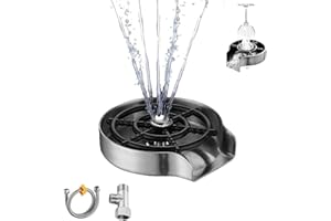 FAEFTY Gläserspüler Küchen Zubehör Stainless Steel Glass Rinser Cup Flush Washer Cleaner für Küchenspüle, Bar