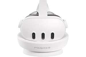 PRISMXR Base de Carga Compatible con Meta Quest 3 Accesorios Estación de Carga Rápida para Quest3 y Controladores con 2 Baterías Recargables (con Cargador,Passthrough) - Carina D1