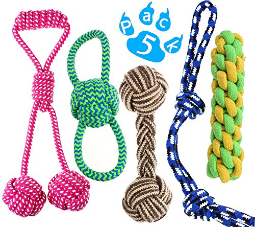 Lobeve-Dog-Chew-Toys-5-Pack-Gift-Set-Durable-puppy-Rope-Toy-Small-Set