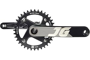 JGbike Crankset AL-6061-T6 Aluminum Alloy CNC Manufactured, 4 Spider Arms, AL7075 104BCD Chainring, 30T 32T 34T 36T 38T 40T, 68-73mm Bottom Bracket or Square Bottom Bracket