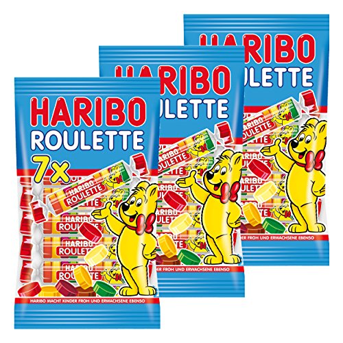 Haribo Roulette, 3er Pack, Fruchtgummi, Gummibärchen, Weingummi, Süßigkeit, Tüte Haribo Roulette, 3er Pack, Fruchtgummi, Gummibärchen, Weingummi, Süßigkeit, Tüte
