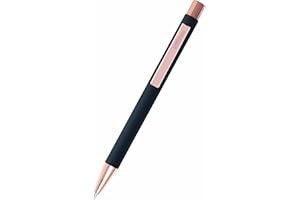 Online Penna a sfera Soft Metal in alluminio, penna a sfera sostituibile, inchiostro nero, grigio rosa con effetto softtouch, clip in metallo oro rosa, 1 pezzo
