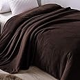 Beauenty Flannel Fleece Blanket Throw Size, All Season 230GSM Super Soft Cozy Blanket for Bed or Couch - 180 * 200cm (Brown)