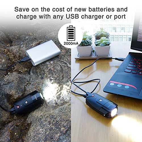 Fahrradbeleuchtung,Teorder Led Fahrradbeleuchtung Set USB(LED Fahrradlicht Front / Fahrrad Frontlicht / Fahrradscheinwerfer / Fahrradleuchte / Fahrradlampen / Bike Light / Bicycle Lights), Led fahrradbeleuchtung vorne Wasserdicht, Wiederaufladbare akku led Cree XML2, aufladbar 2000mAh batterie,1000 lumen led fahrradlicht, 4 Licht-Modi Set, Touch-Dimmung Schalter, mit Montagewinkel zubehör & 1xUSB-Aufladbare-Kabel,Schwarz - 4