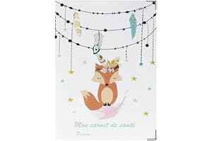 Color Pop® Etui carnet de santé pour ENFANT (Imprimé Renard bohème) - Fabrication française - En PVC - 22 X 16 CM