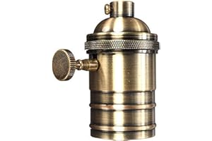 OUITBLE Support de Lampe rétro, Support de Lampe Edison Antique E26/E27 avec Interrupteur Marche/arrêt, Support de Lampe Suspendue, Convient pour LED, CFL, cuivre et Aluminium