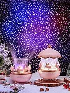 Dravizon Rotating Rabbits Night Light, Night Lamp Star Projector, Girl Room Decor, Kids Birthday Gifts