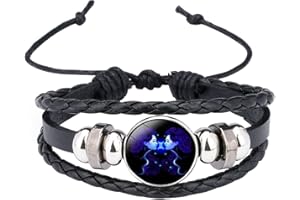 Caimeytie Bracelet Réglable Pendante Constellation Bracelet tressé Horoscope Bijoux