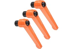 CoCud Klemmhebel Griffe M8 Innengewinde 69mm Hebel Einstellbar Schnellspanner Verriegelung Drehend Knöpfe Orange - (Verwendung: für Drehmaschinen) 3Stk