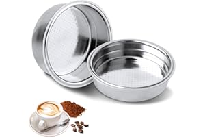 TNOMSNO 51mm Filtre à Café, Porte Filtre à Café Filtre à Café en Acier Inoxydable 51mm, Filtre à Café Réutilisable en Acier Inoxydable Filtres pour Cafetières Pressurisées 1 Tasse et 2 Tasses