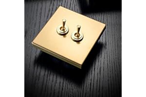 SENPPLE Interrupteur À Bascule 1-4 Gang 2 Voies Vintage Levier En Laiton Maison 86 Type Rétro Interrupteur À Bascule Encastré Applique Murale En Acier Inoxydable Champagne Or Interrupteur Panneau Double Inter