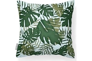 Izabela Peters Outdoor Cushions Waterproof, 43 cm, Filled Outdoor Cushion, Palm - Duck Egg, Garden Furniture Cushions, Outdoor Seat Cushions, Garden Chair Cushions