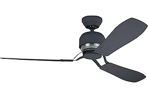 HUNTER FAN Deckenventilator Industrie II 132 cm für den Innenbereich, mit Wandsteuerung und 3 austauschbaren Flügeln in der Farbe Graphit und Kastanie, optimal für Sommer und Winter, Modell 24545