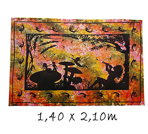 Sarong Wand Tuch Wandbehang Größe 135cm x 215cm Batik Decke Strandtuch Wunderland - 2