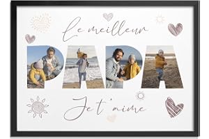Pictalia - Cadre Personnalisé, Cadeau Fête des Pères Personnalisé, Cadeau Papa Personnalisable, Cadeaux Fete des Peres Personnalisés, Cadeaux Fete des Peres Original, Cadre A4,A3,A2