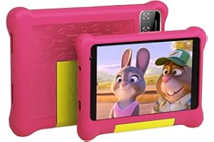 HiGrace Tablet for Kids, 7 inch Kids Tablet Android 12 Go 2GB RAM + 32GB ROM, HD Display, Quad Core, 128GB Expansion, Dual Camera, Wi-Fi Tablet for Children (Pink)