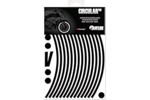 VFLUO - Motorcycle Reflective Wheel Stripes kit, 1 Wheel Rim Stickers Pack, 3M Technology™ - High lateral Visibility, Discreet and Design, Easy Installation