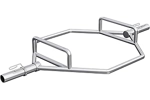 GORILLA SPORTS® Trap Bar - Olimpico, 2 Pollici/50mm, 270kg Capacità, 2 Collari a Molla, Cromata, Zigrinata - Bilanciere Esagonale, Hex Bar Olympic, Barra Sollevamento Pesi, Attrezzature Palestra