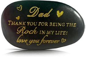Volsha Gifts for Dad, Engraved Rock Dad Happy Birthday Gifts I Love You Gifts Thank You Daddy Gifts Decorative Stones with Red Velvet Bag