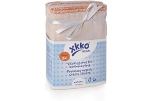 XKKO Prefolds - 100% Bio-Baumwolle - (6 Stück) - Small (orangener Saum) - 32x34 cm (3-7 kg) - Bio-Baumwolle Mullwindeln Musselin Stoffwindeln Windeln Muslin Faltwindeln Vorfalz Prefold Kalifornisch