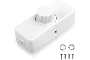 VIPMOON AC220-240V Interruptor Regulador intensidad Luz Dimmer LED 3-100W Giratorio Regulador de Intensidad LED para 3-100W Lampara y Bombillas Regulables (blanco)